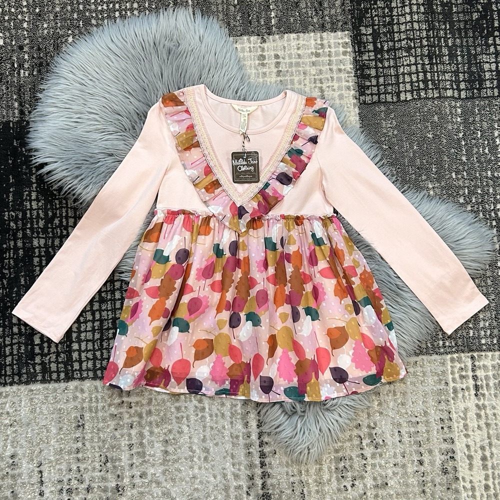 Matilda Jane MJ Girls Moments With You Leaf Pile Top In Size 14 NWT